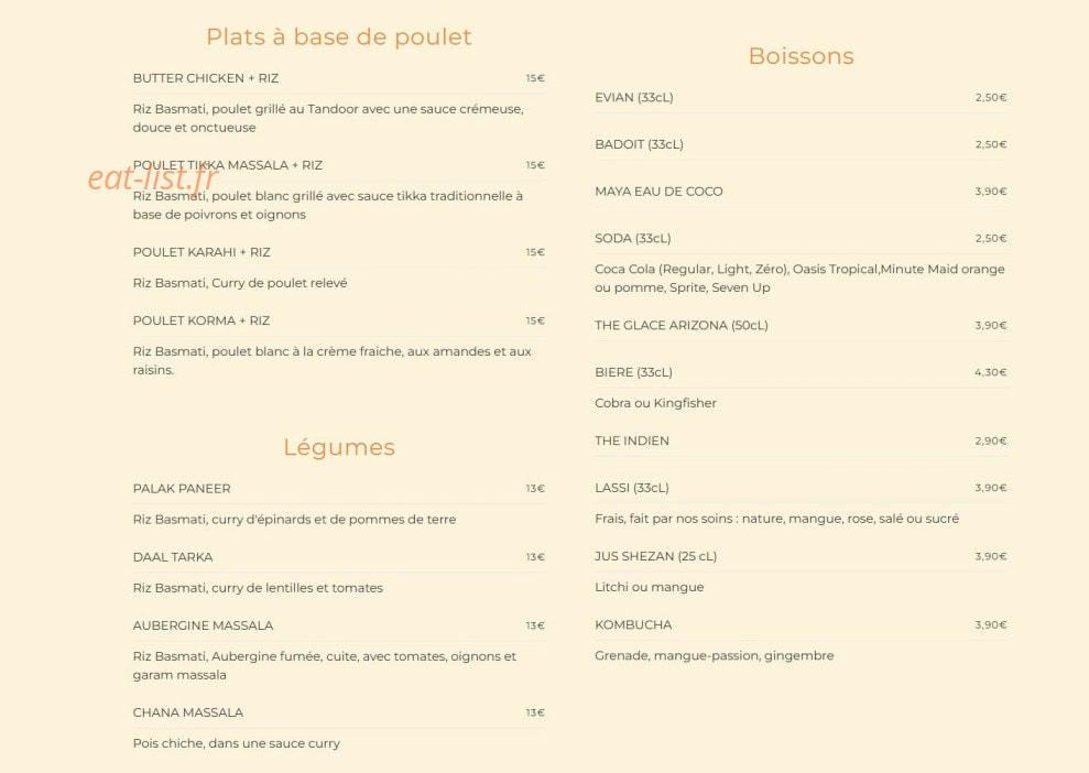 Kurry Up — carte page 2