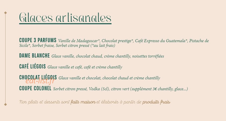 L'Atelier Entrecôte & Volaille — carte page 3