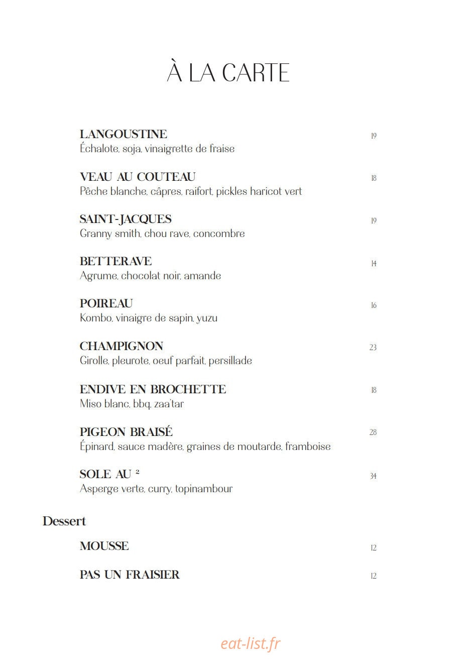 La Baignoire — carte page 1