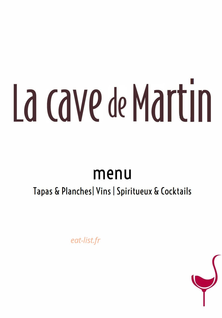 La Cave de Martin — carte page 1