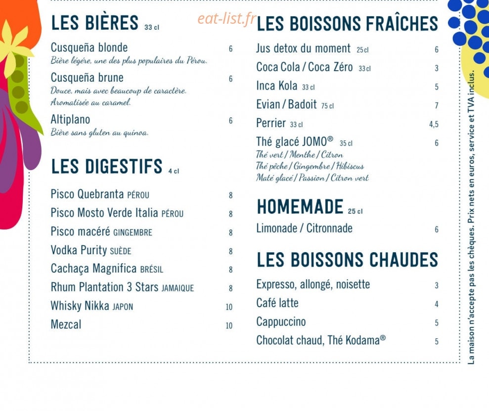 La Cevicheria — carte page 3