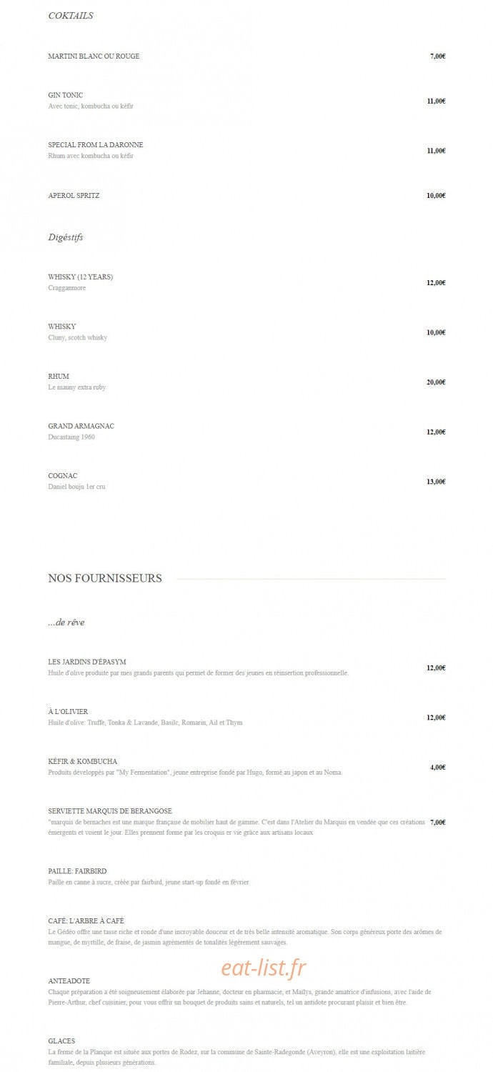 La Daronne — carte page 5