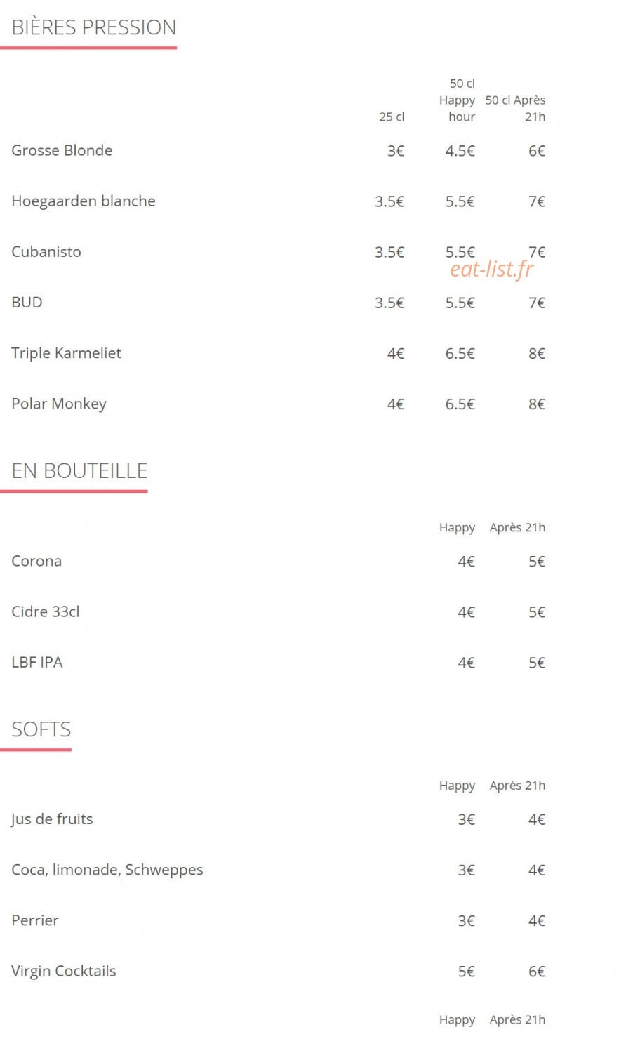 La Grosse Caisse — carte page 1