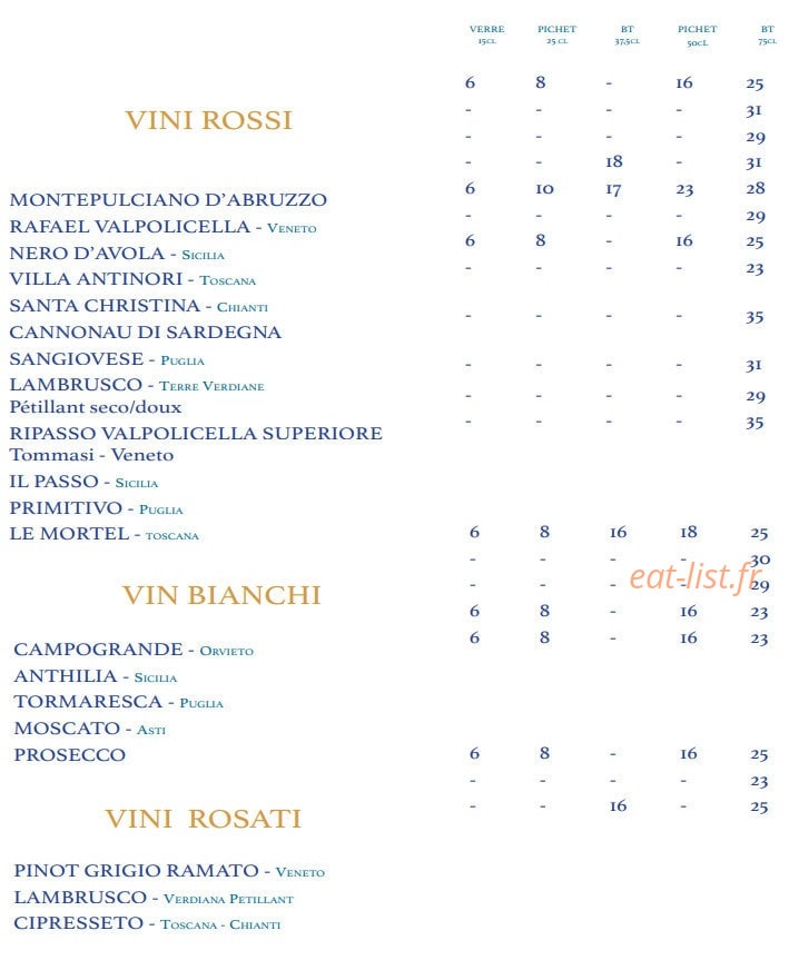 La Piazzetta — carte page 8