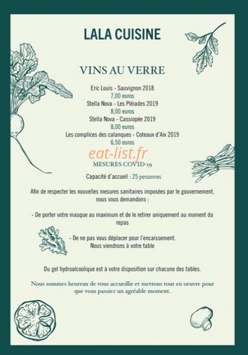 LaLa Cuisine — carte page 2