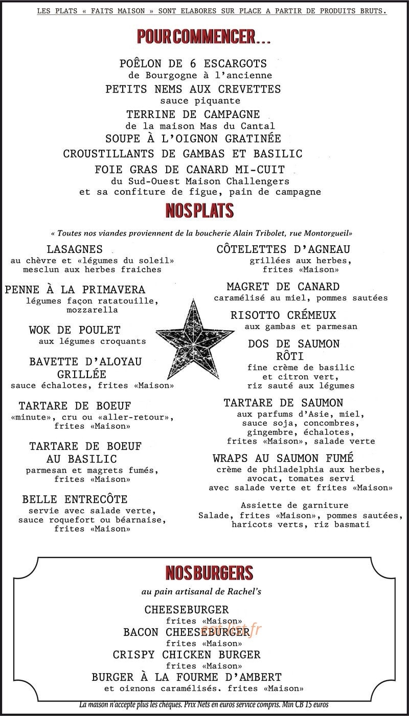Le Café du Centre — carte page 2