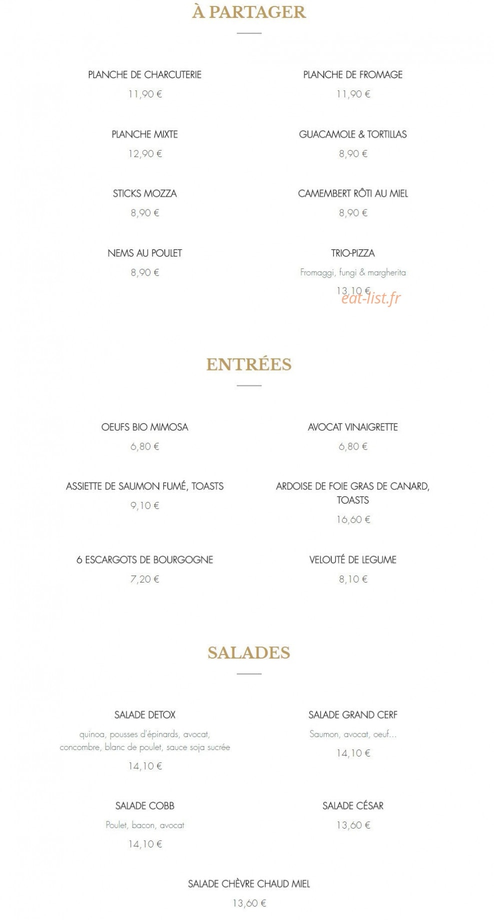 Le grand cerf — carte page 1
