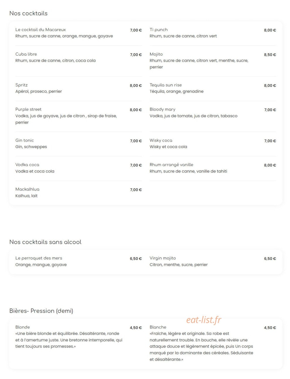 Le Macareux — carte page 7