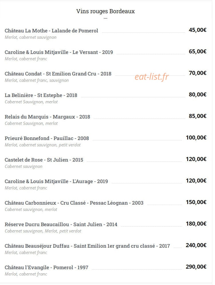 Le Minet Galant — carte page 6