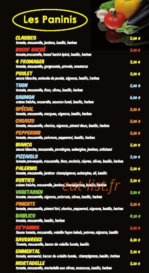 Les Artisans de la Pizza — carte page 6