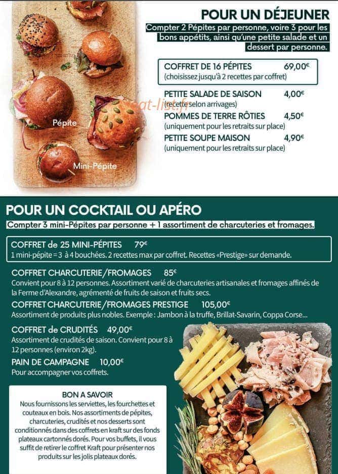 Les Petites Pépites — carte page 2