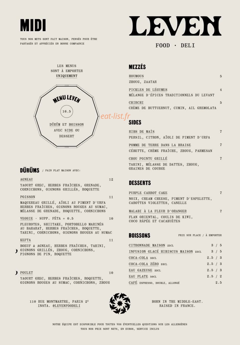 Leven — carte page 1