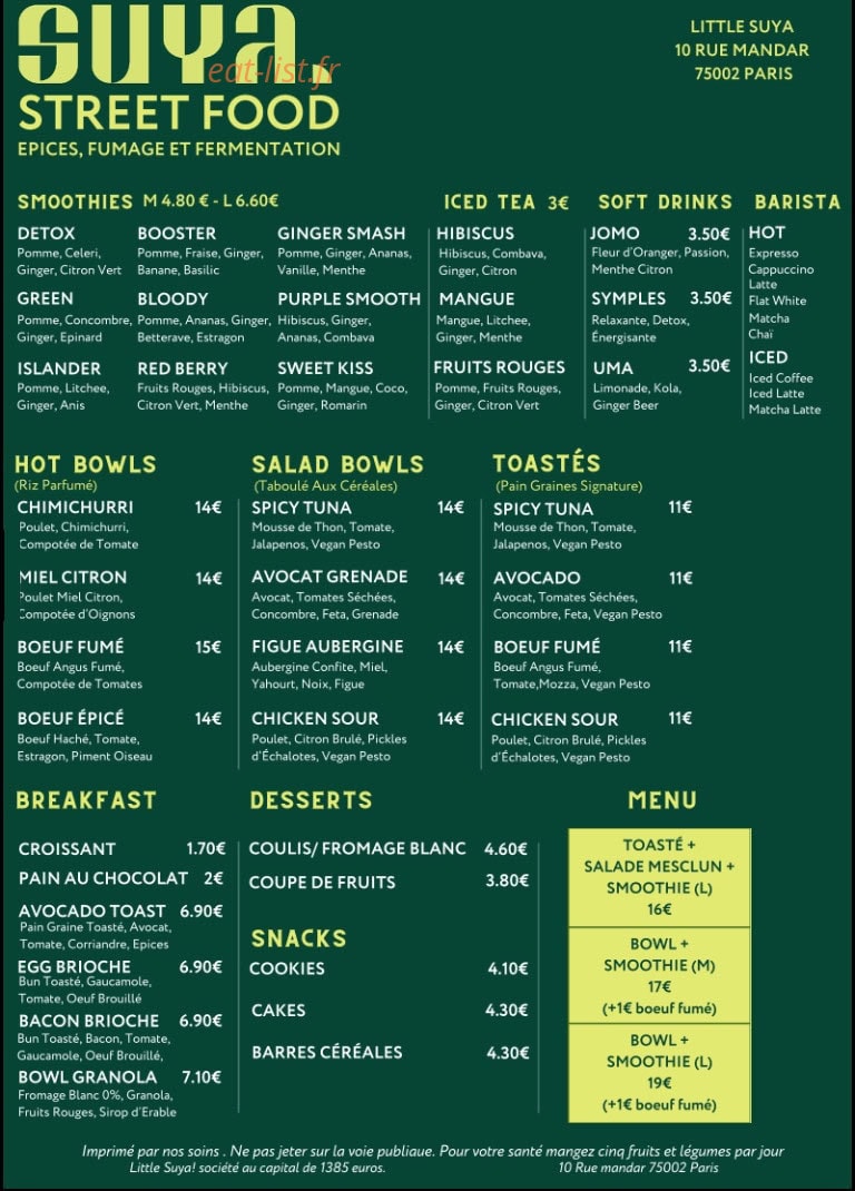Little Suya — carte page 1