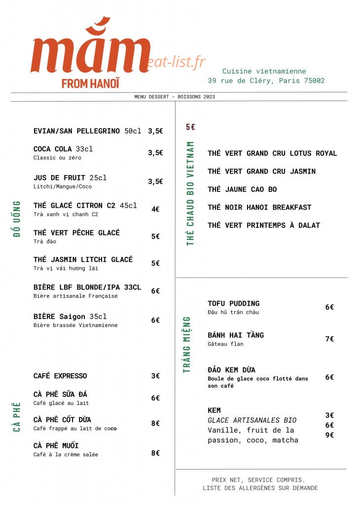 Mắm From Hanoï — carte page 2