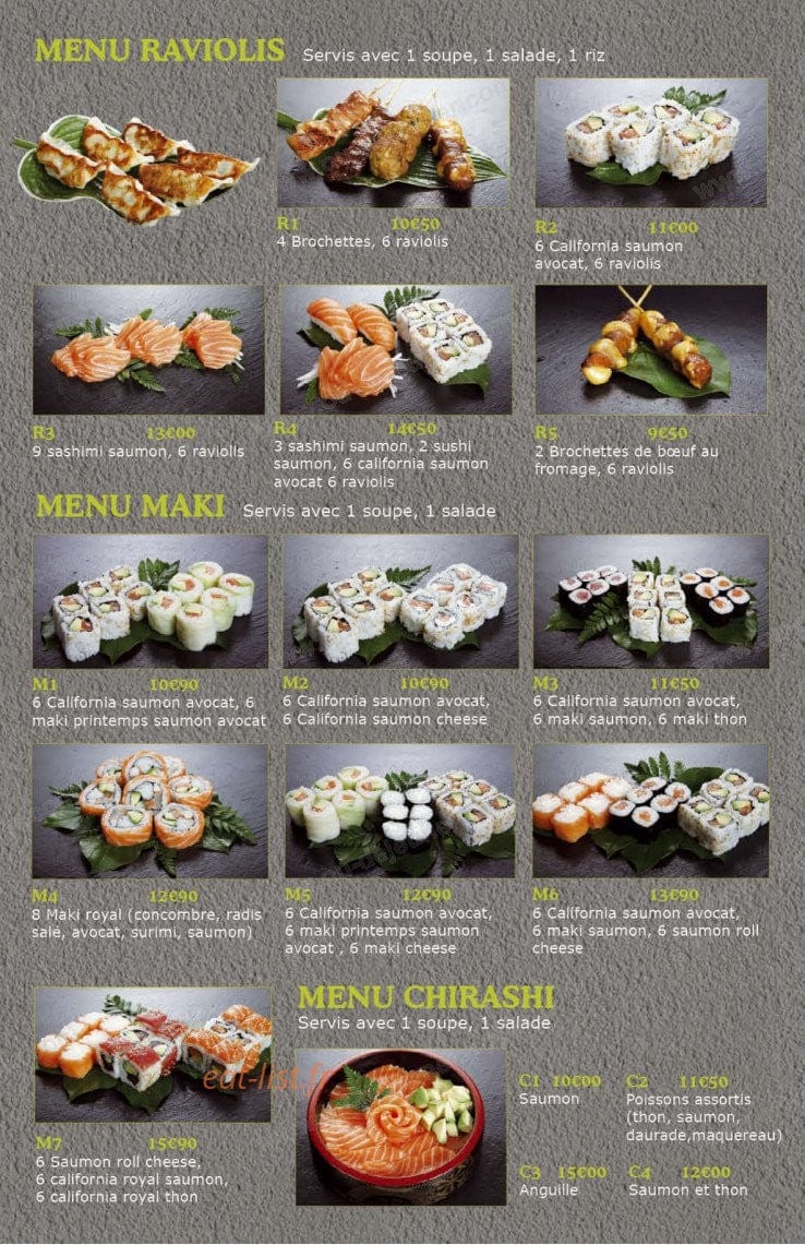 M Sushi — carte page 3