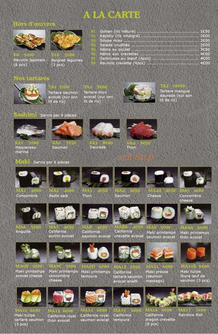M Sushi — carte page 5