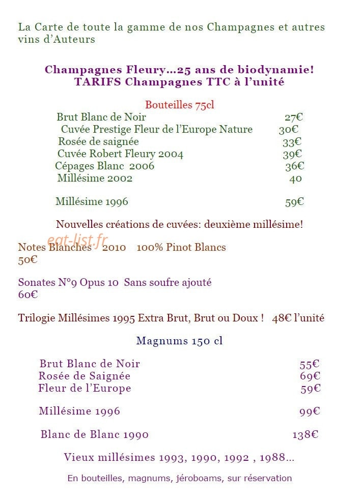 Ma Cave Fleury — carte page 1