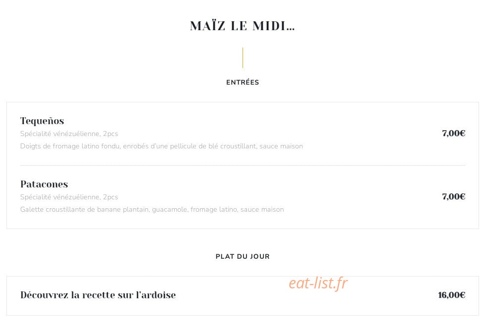 Maïz — carte page 1