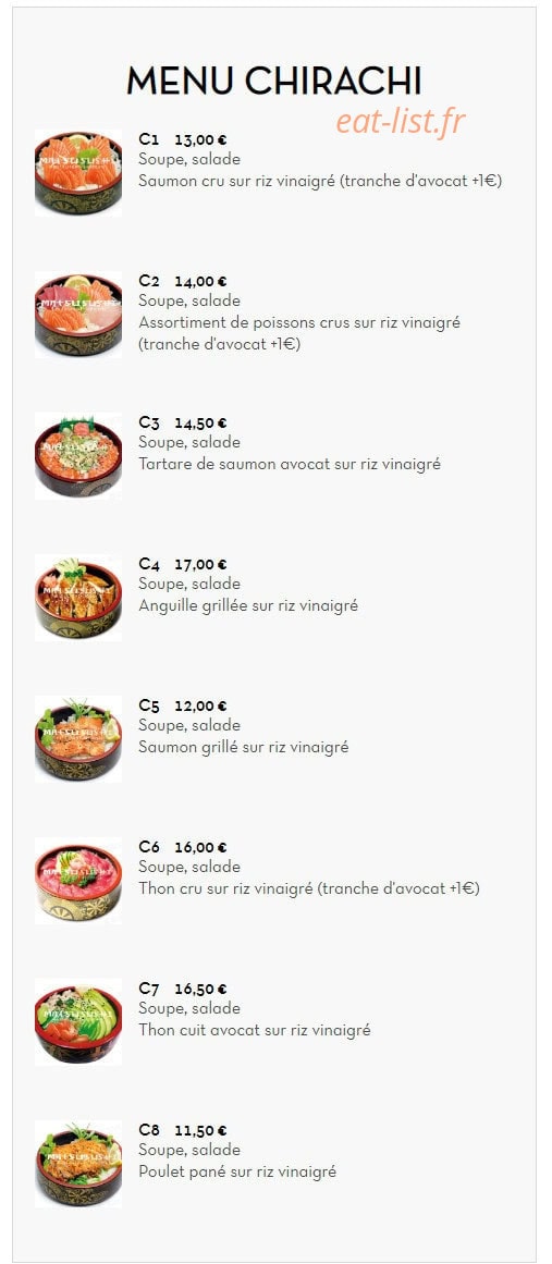Matsu Sushi — carte page 3