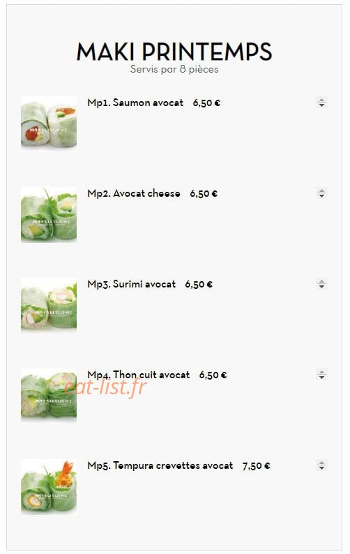 Matsu Sushi — carte page 4