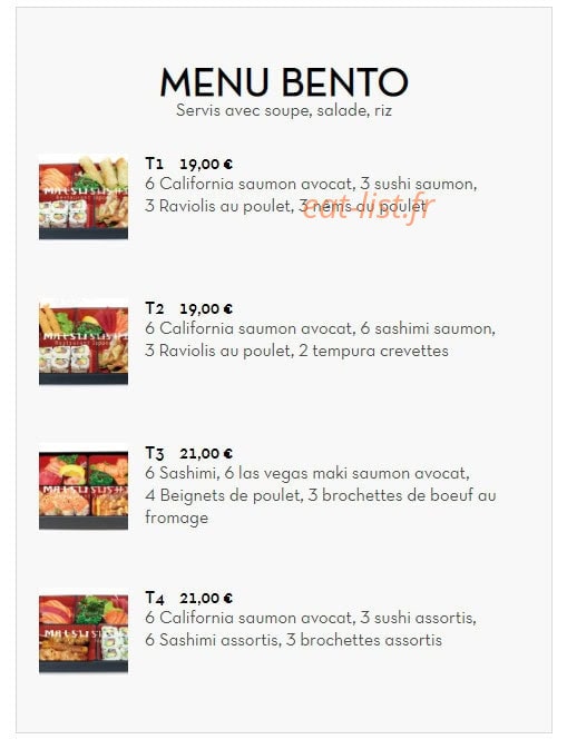 Matsu Sushi — carte page 2