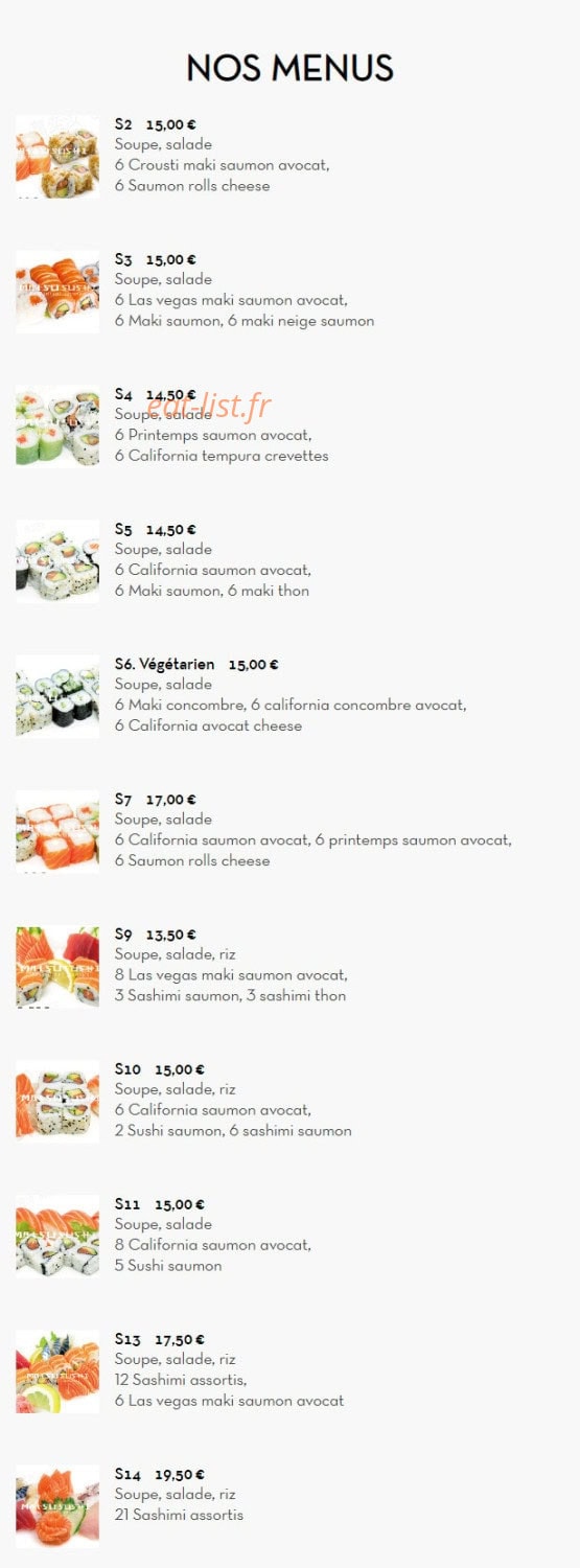 Matsu Sushi — carte page 20