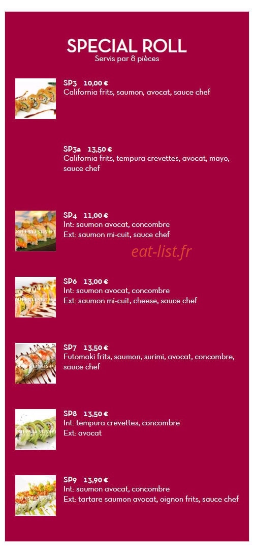 Matsu Sushi — carte page 1