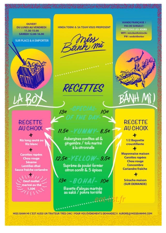 Miss Bánh mì — carte page 1