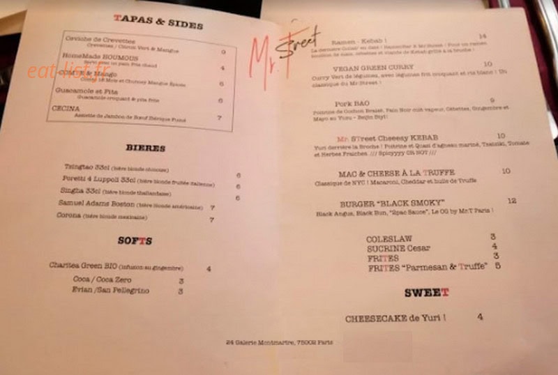 Mr. Street — carte page 1