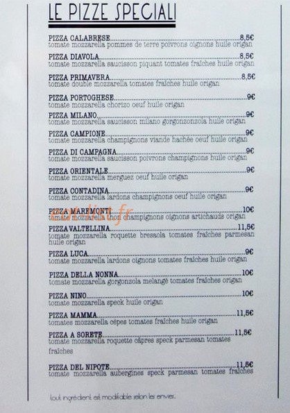 Pizza Rossi — carte page 3