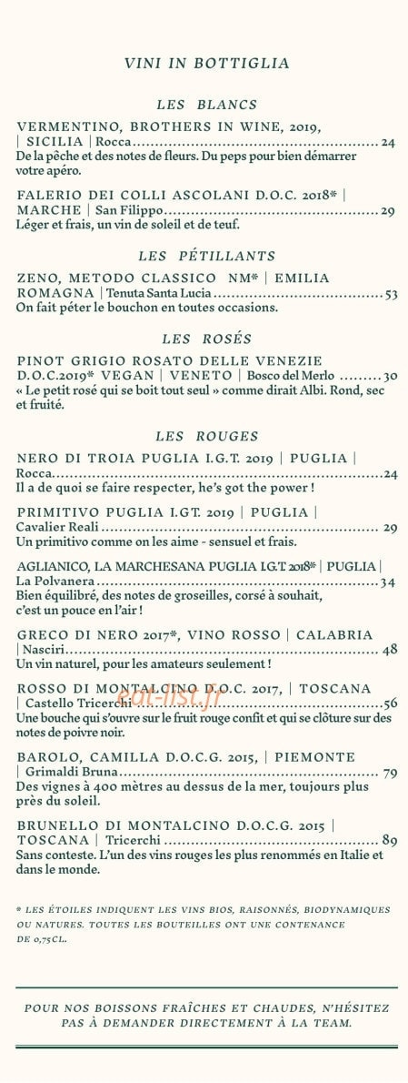 Pizzeria Popolare — carte page 3