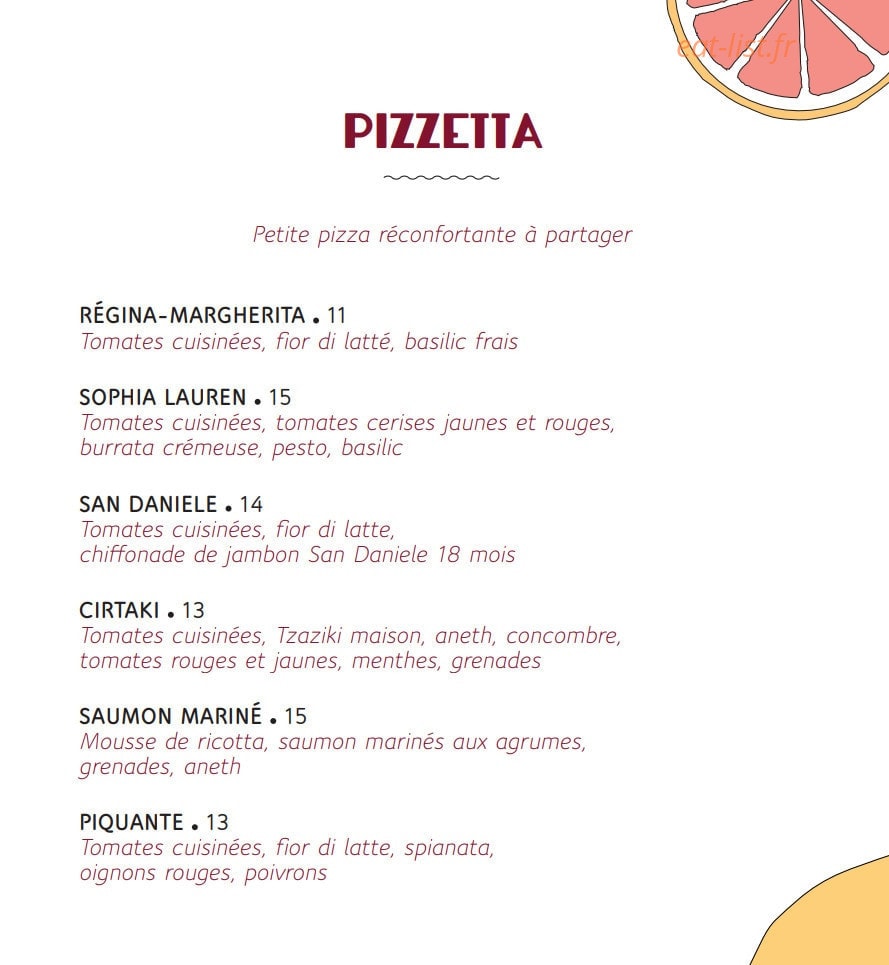 Pomelo Bistrot — carte page 4