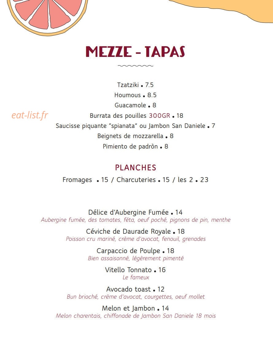 Pomelo Bistrot — carte page 5