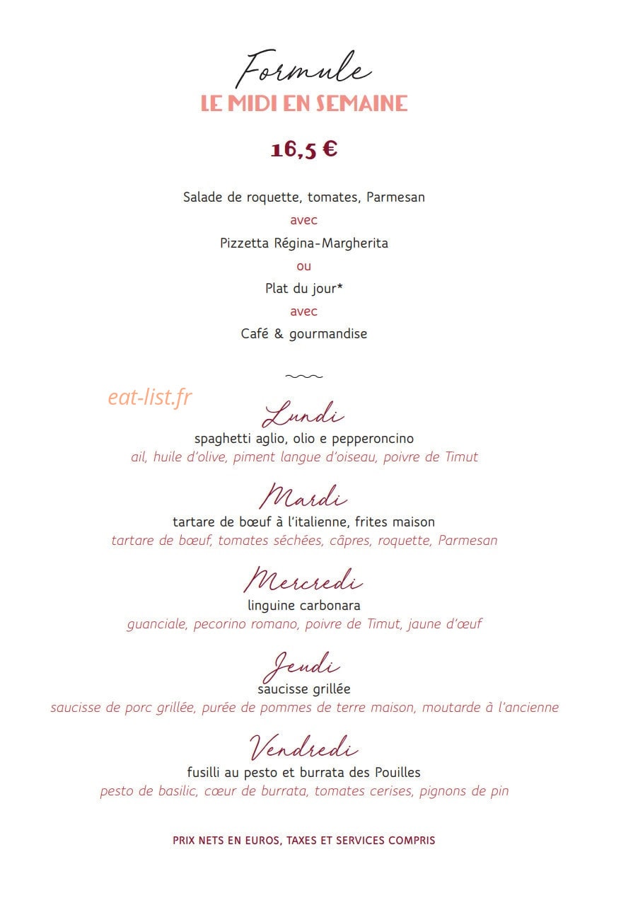 Pomelo Bistrot — carte page 2