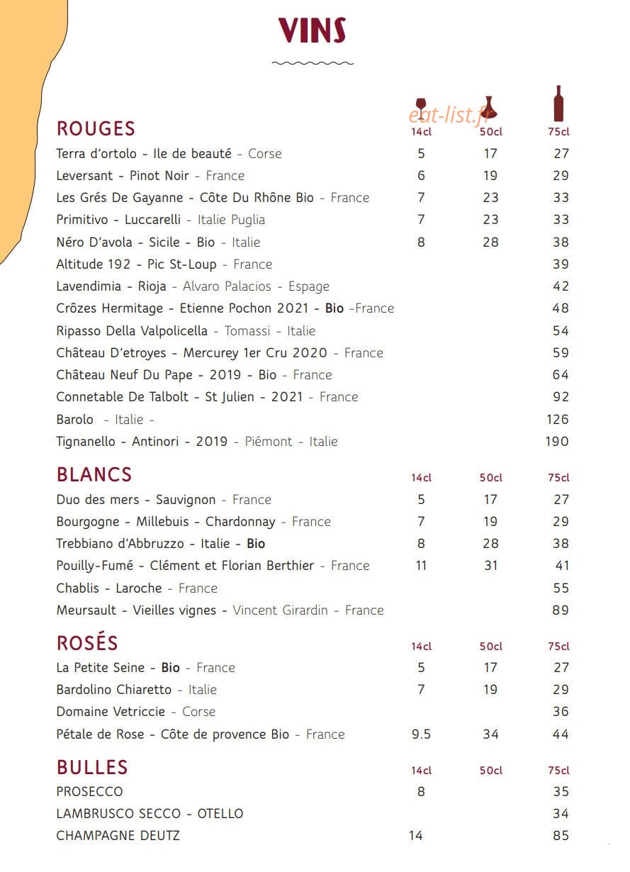 Pomelo Bistrot — carte page 7