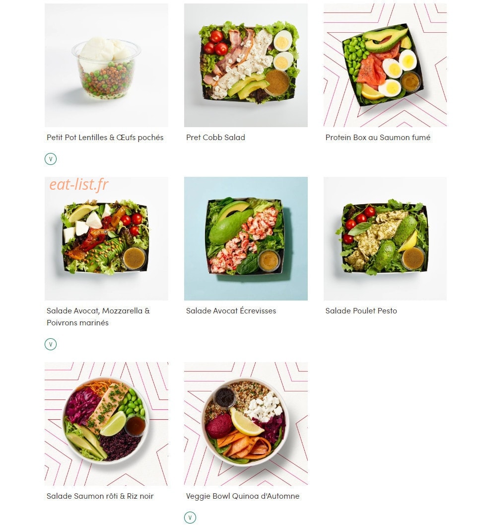 Pret A Manger — carte page 8