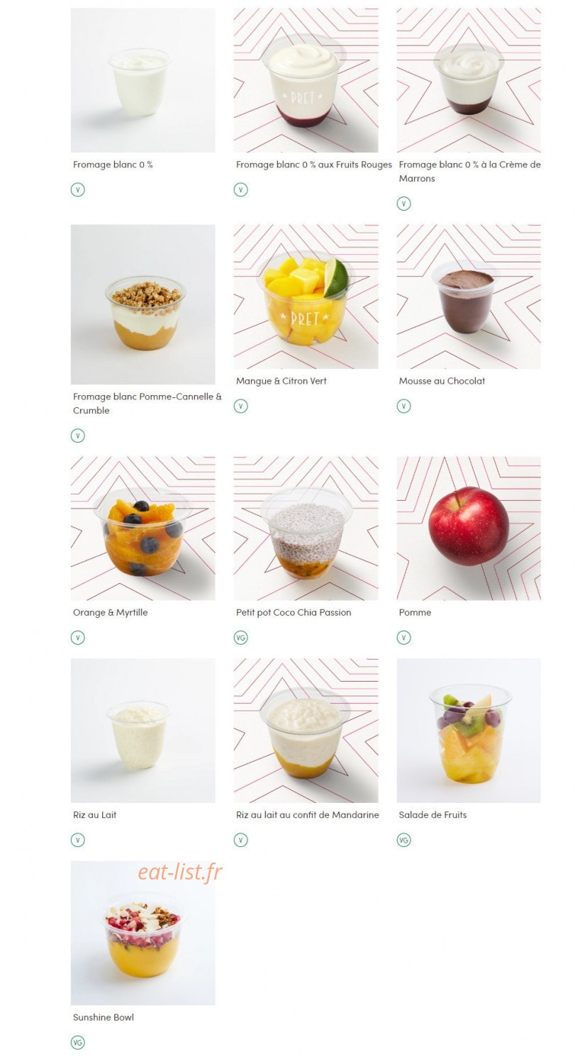 Pret A Manger — carte page 12