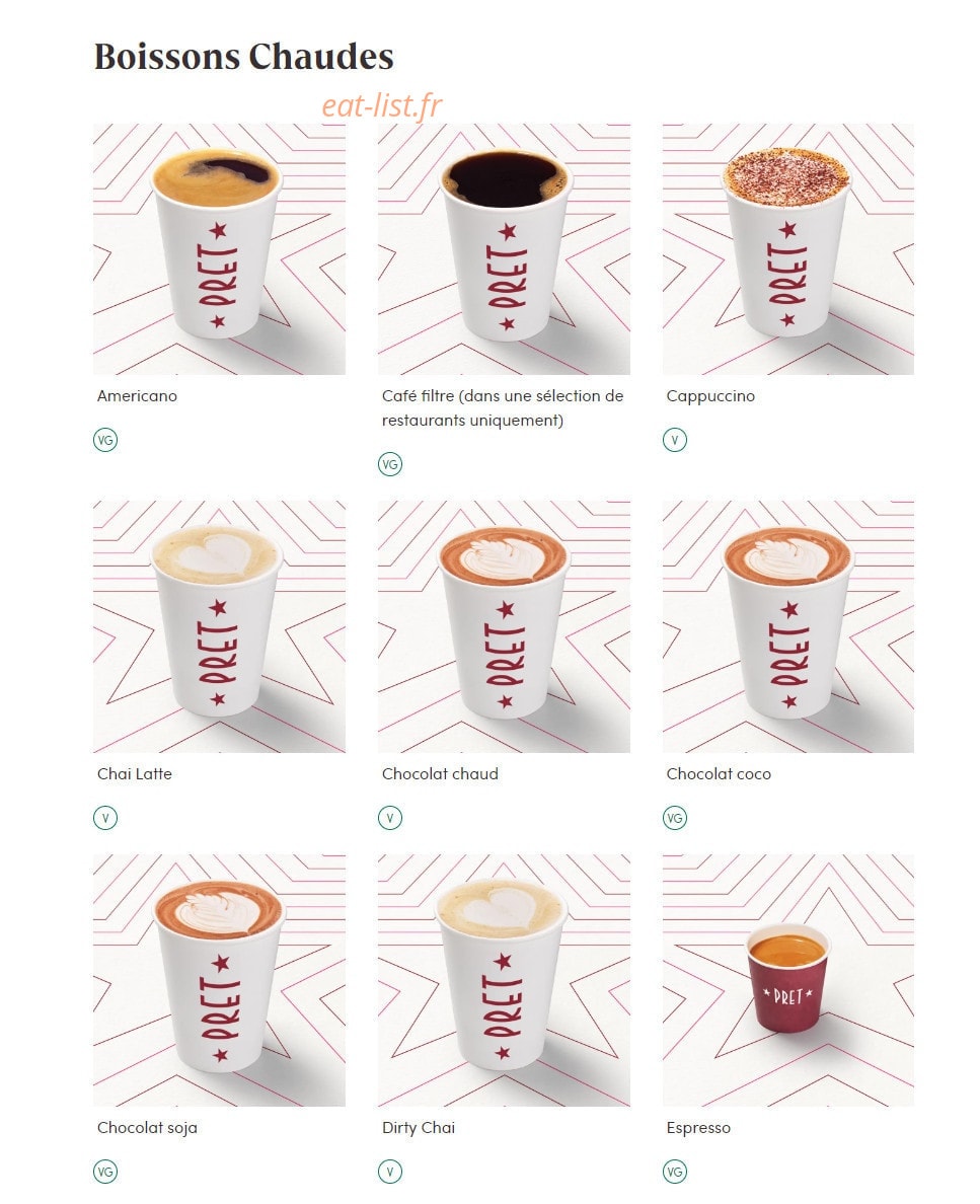 Pret A Manger — carte page 16