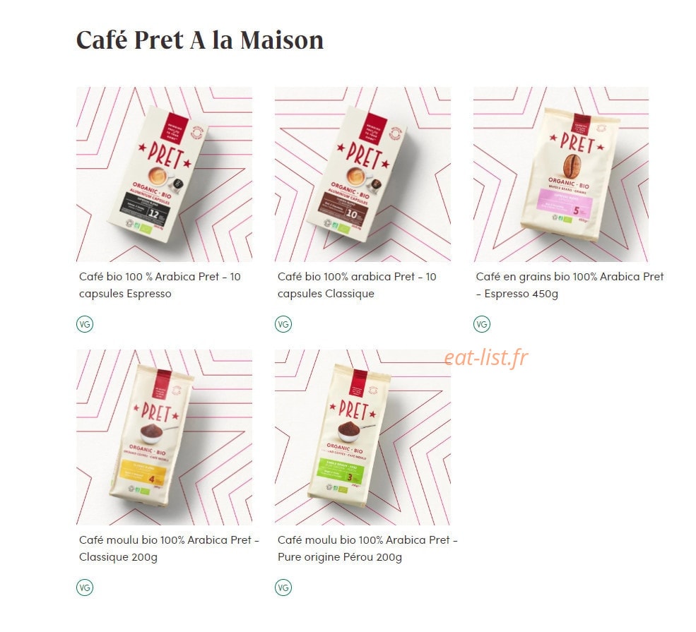 Pret A Manger — carte page 2
