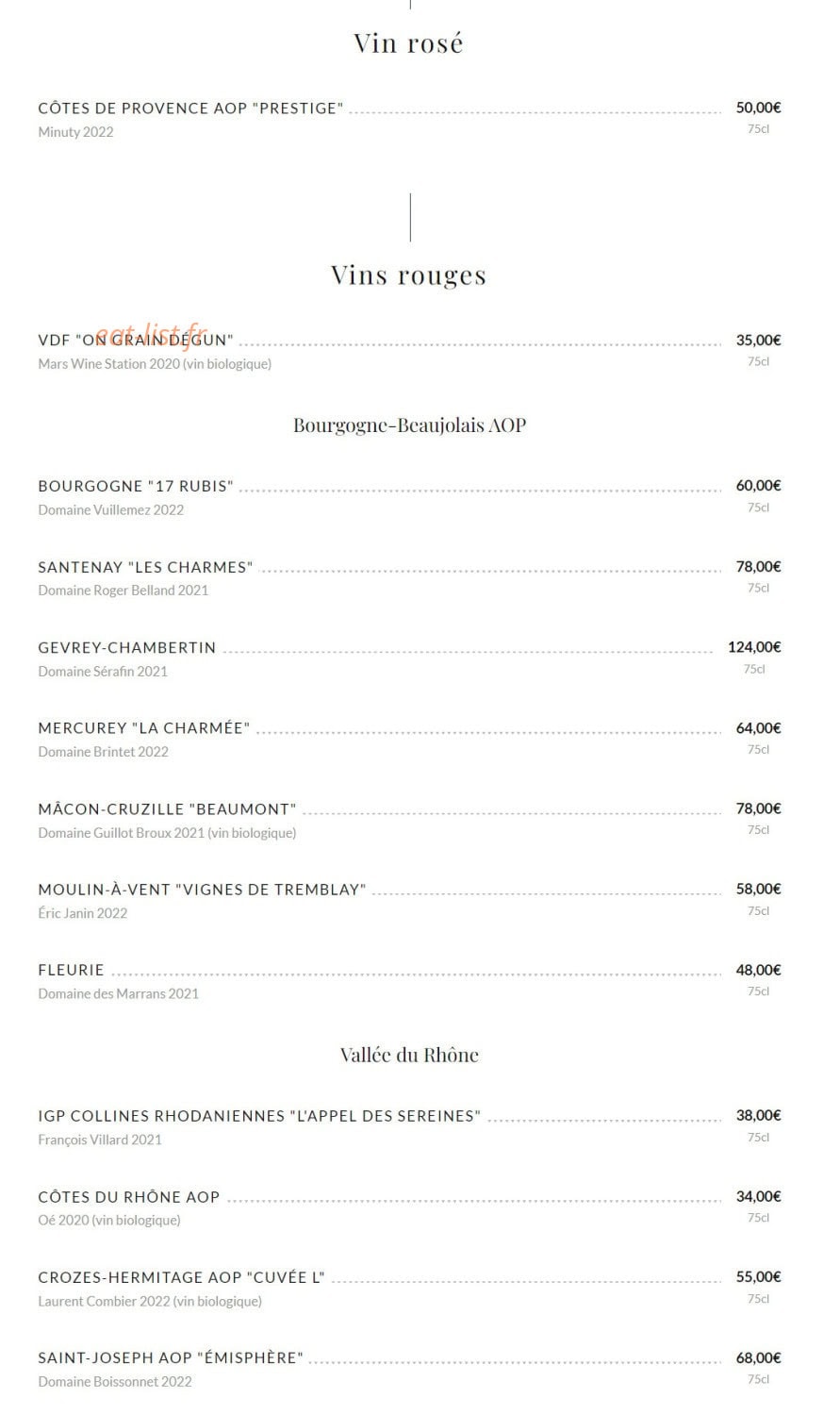Public House Paris — carte page 13