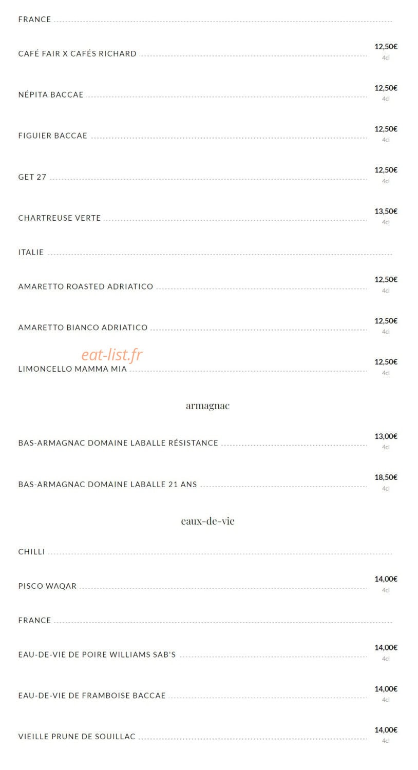 Public House Paris — carte page 22