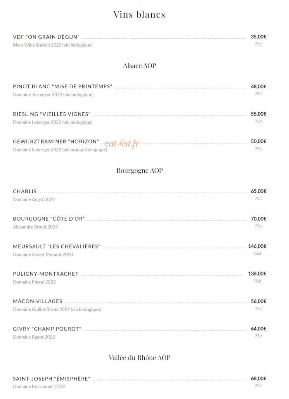 Public House Paris — carte page 11