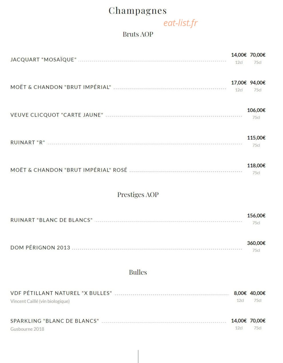 Public House Paris — carte page 9