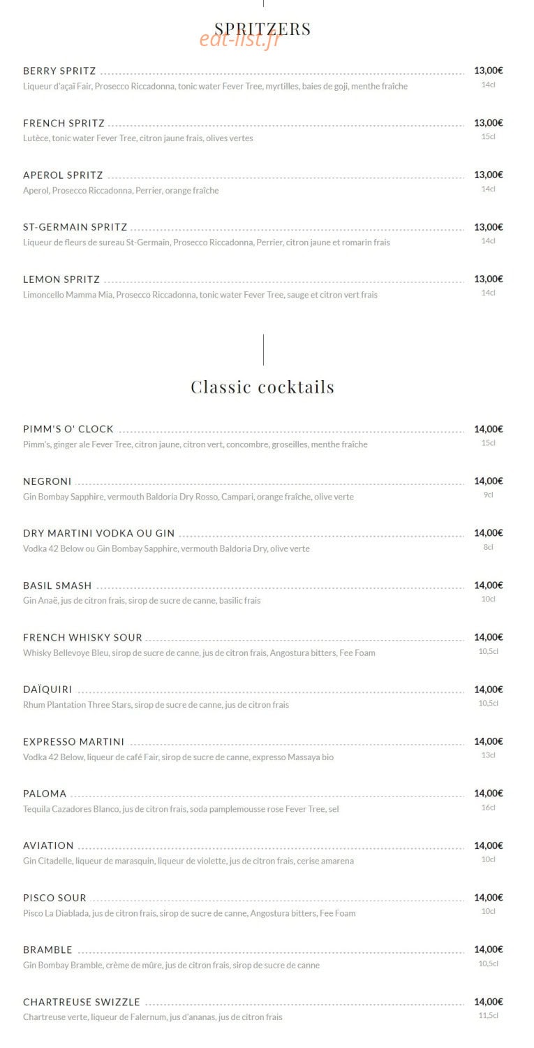 Public House Paris — carte page 7