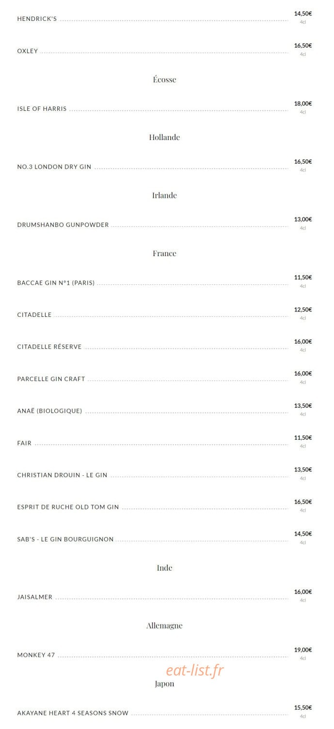 Public House Paris — carte page 5