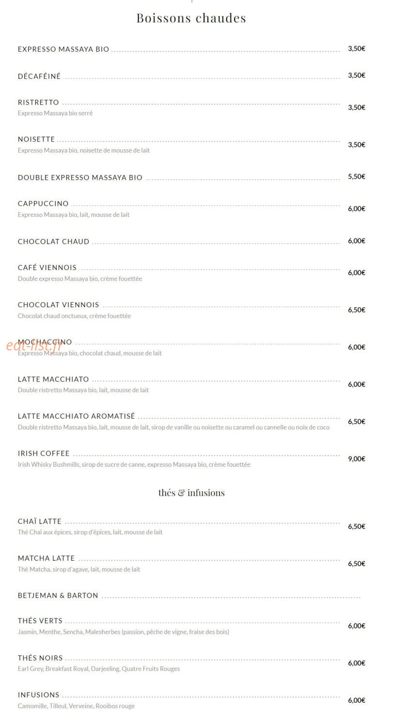 Public House Paris — carte page 17