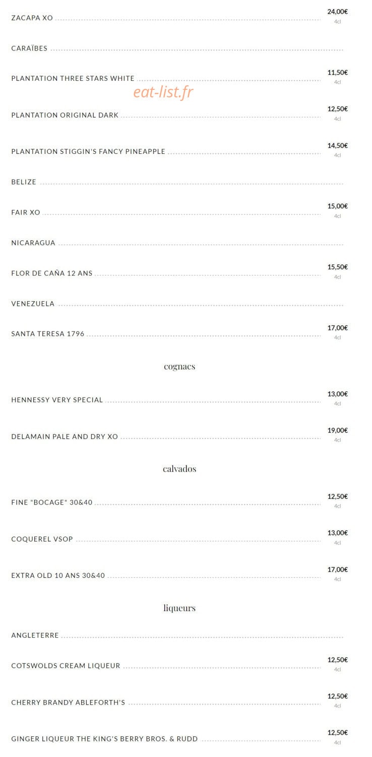 Public House Paris — carte page 21