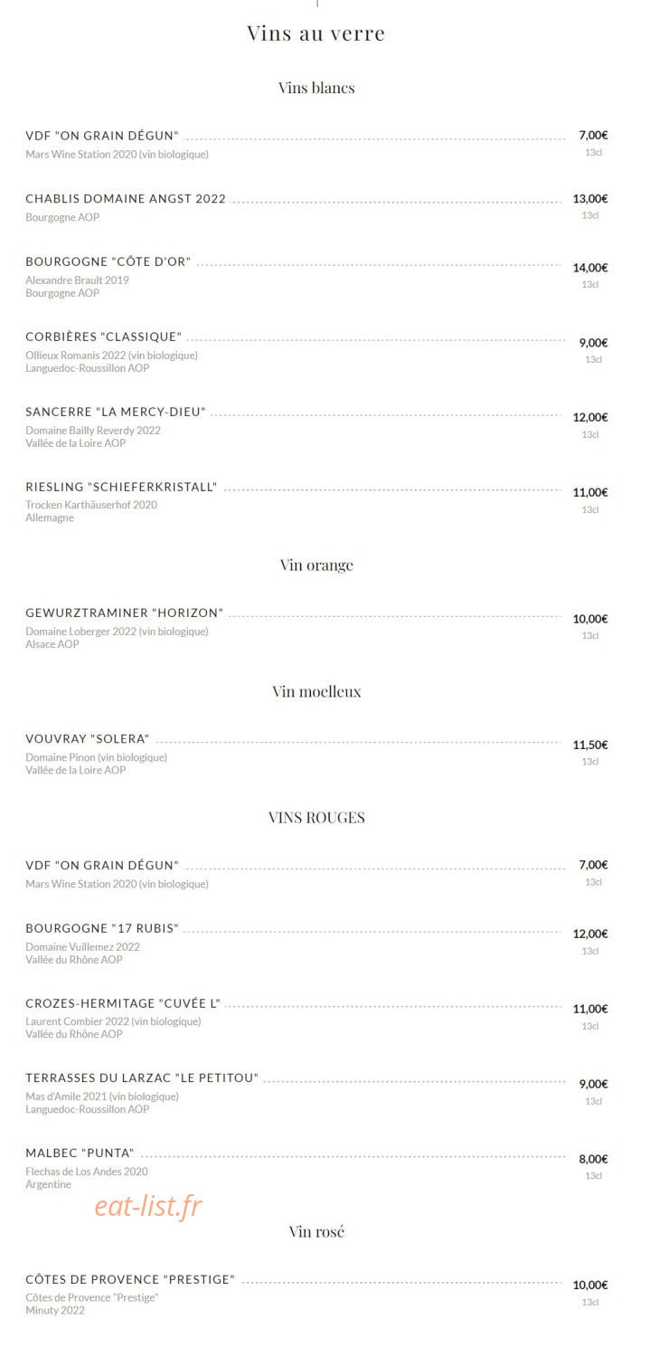 Public House Paris — carte page 10