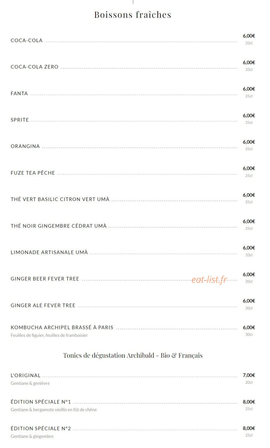 Public House Paris — carte page 15