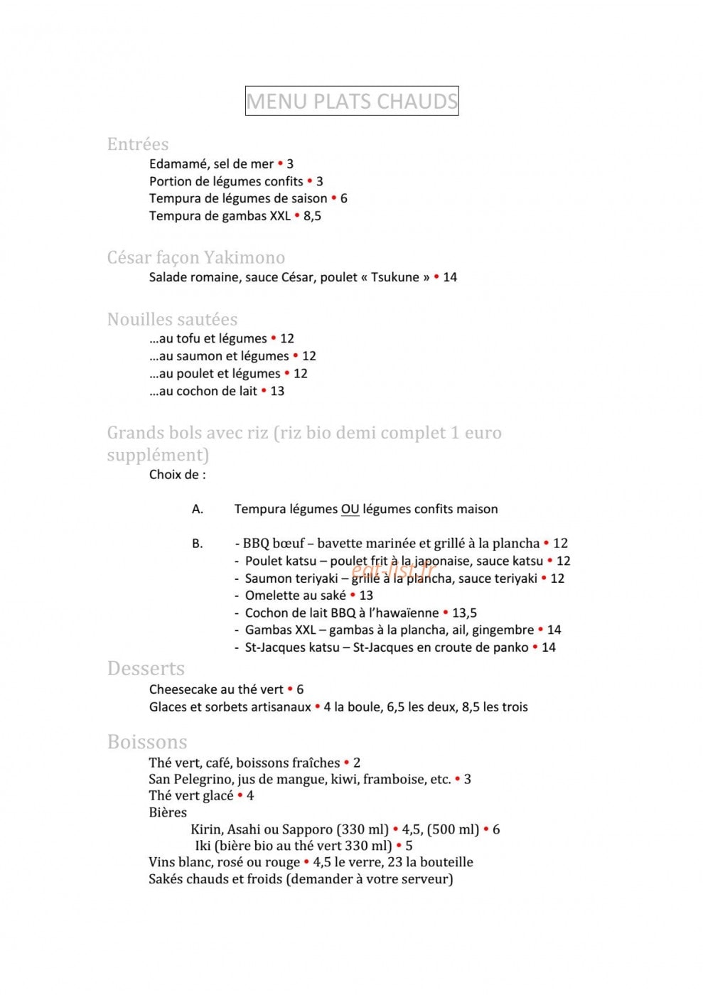 Rice and Fish — carte page 5